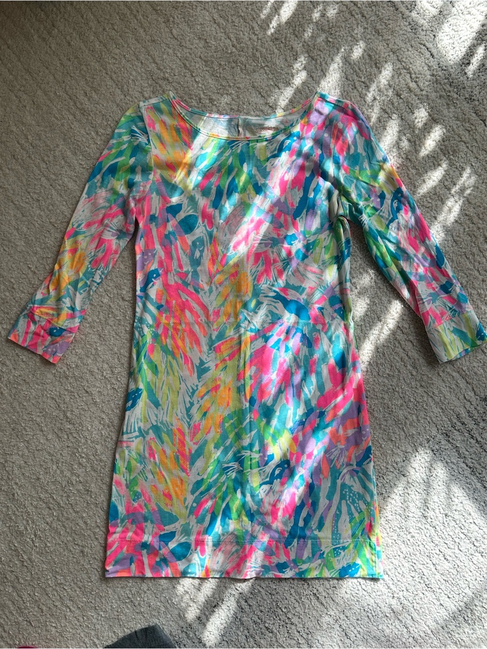 Lilly Pulitzer Women’s Multicolor Leaf-Print Dress in Pink, Blue & Green